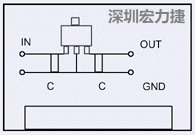 圖3：降壓電路的PCB設計示例。