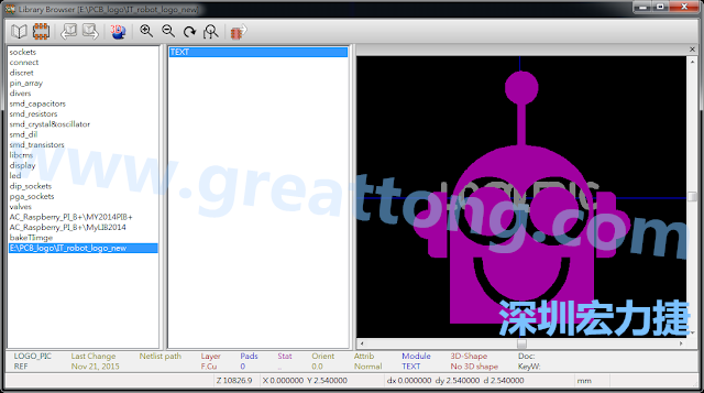 目前這個Library IT_robot_logo_new.mod 只有一個footprint。如何增加更多footprint 到這個library 中呢?